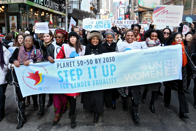Step it up for gender equality march. 